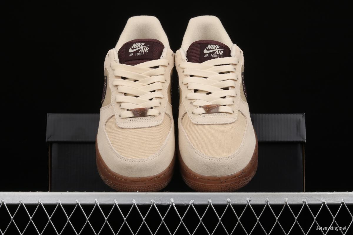 Air Force 1x07 light brown coffee low-top casual board shoes DD5227-234