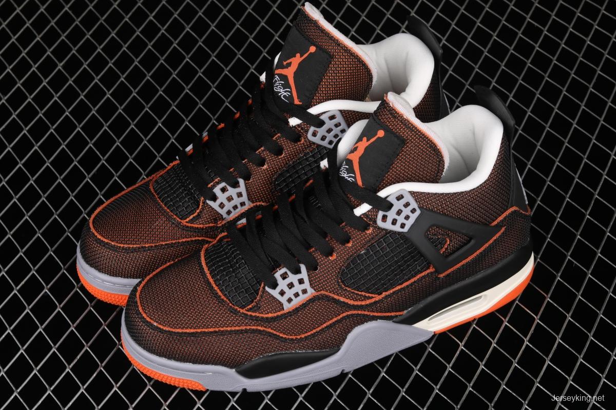 Air Jordan 4 Retro SE Brass Black Orange Sea Star Orange CW7183-100