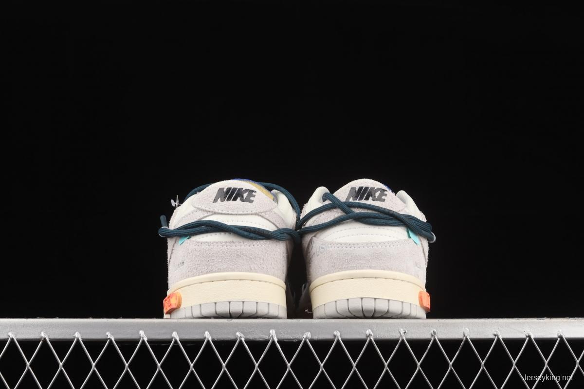 OFF-White x NIKE DUNK Low 12 of 50 OW suede SB buckle rebound fashion casual board shoes DJ0950-111,