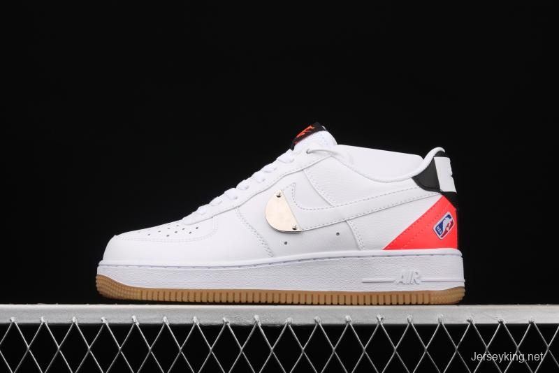 NIKE Air Force 1 Low NBA Pack White and Black Raw Rubber low Band Leisure Sports Board shoes CT2298-101