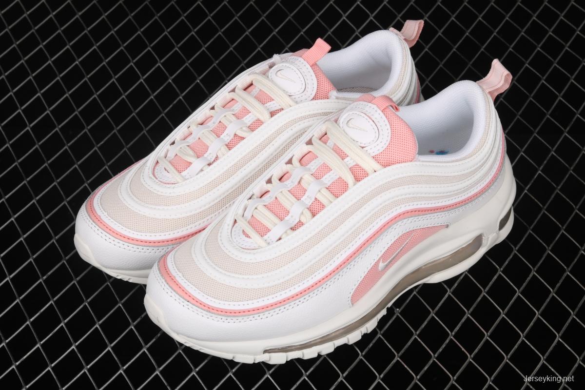 NIKE Air Max 97 White and pink 3M reflective bullet running shoes 921733-104