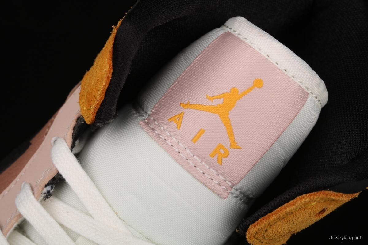 Air Jordan 1 Mid milk tea orange Zhongbang basketball shoes DD2224-200