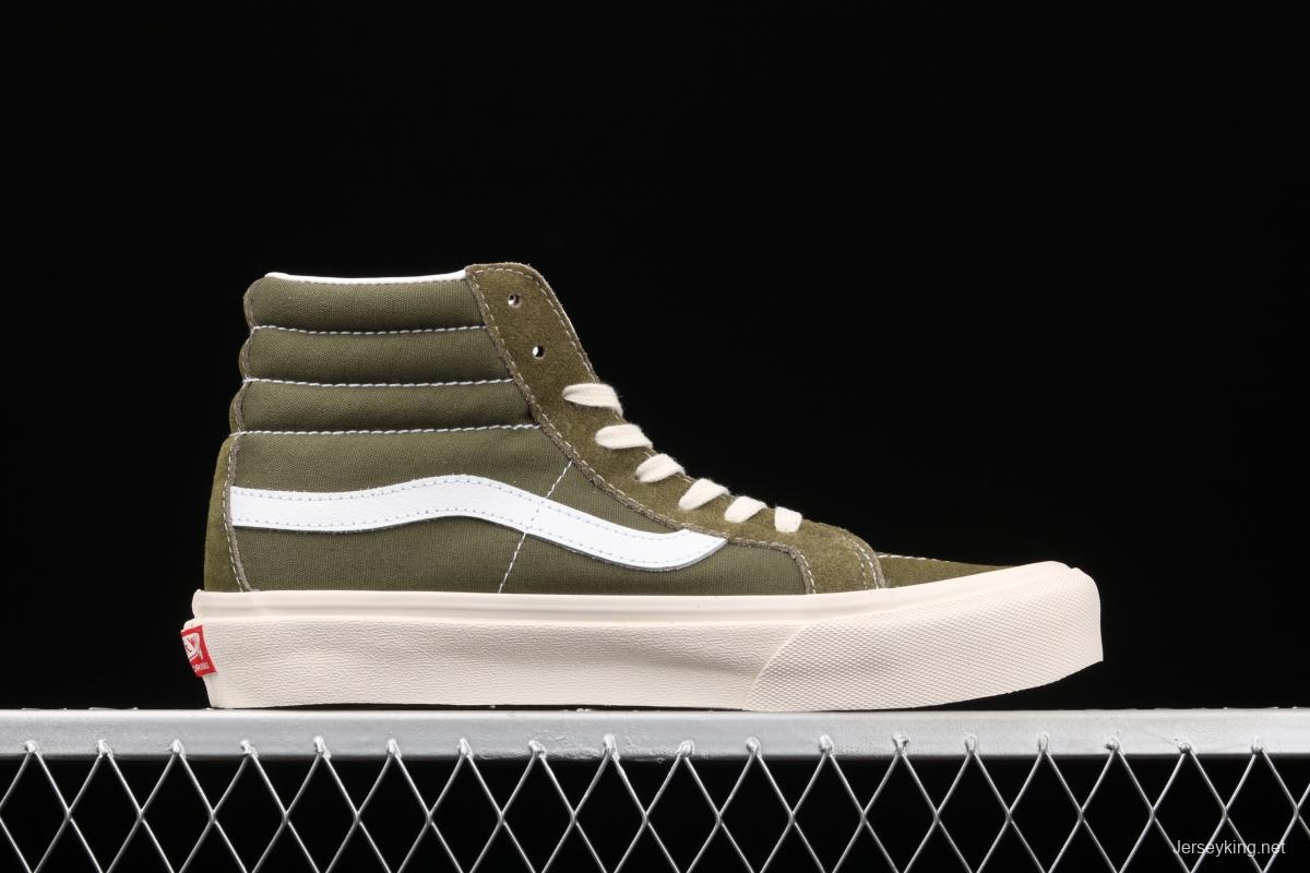 Vans SK8-Hi Vault OG army green high-top canvas shoes VN0OZE8XY