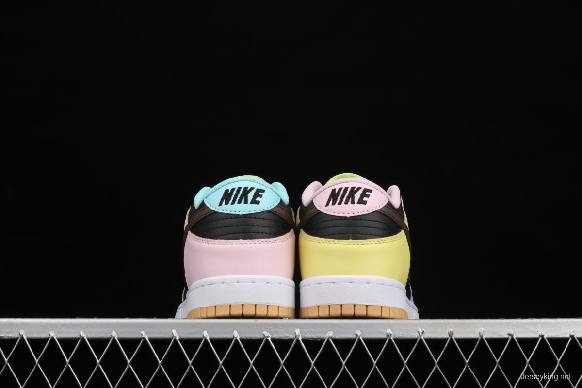 NIKE DUNK Low Free 99 SB buckle backboard black, blue and yellow color spliced mandarin duck DH0952-001