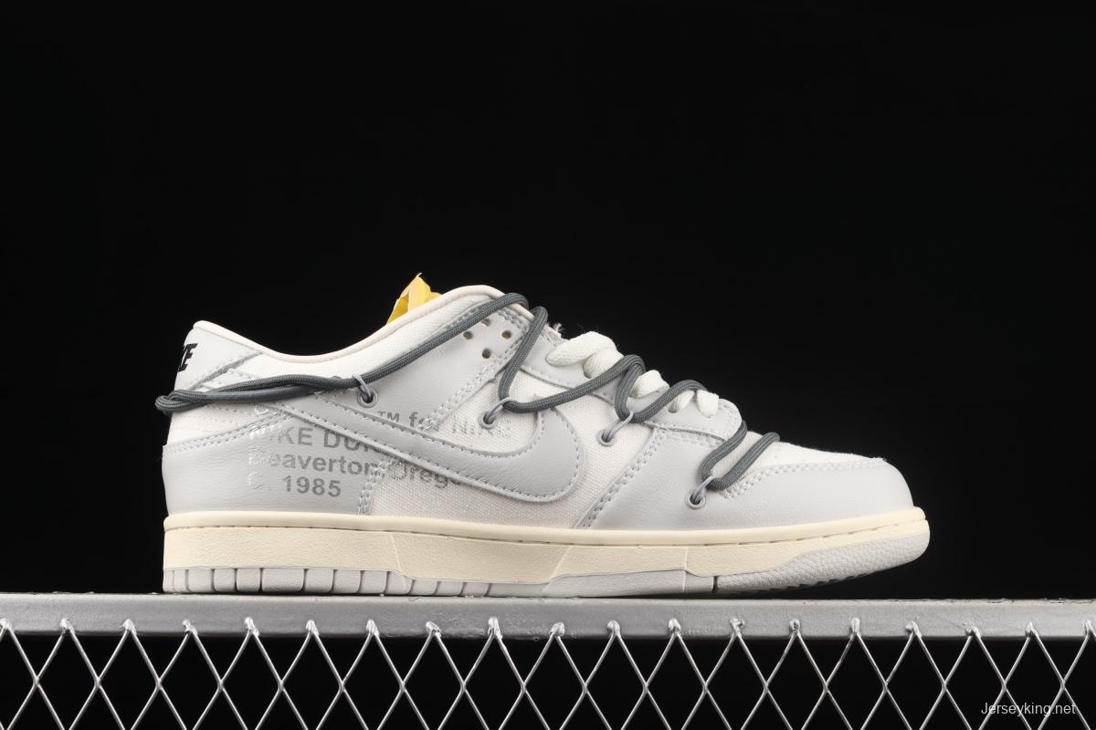 OFF-White x NIKE DUNK Low OW grey leisure sports skateboard shoes DM1602-105