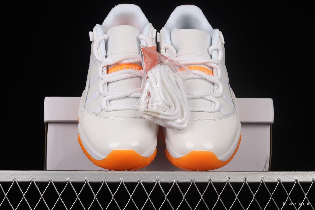 Air Jordan 11 Bright Citus 11 White Orange low Top Basketball shoes AH7860-139