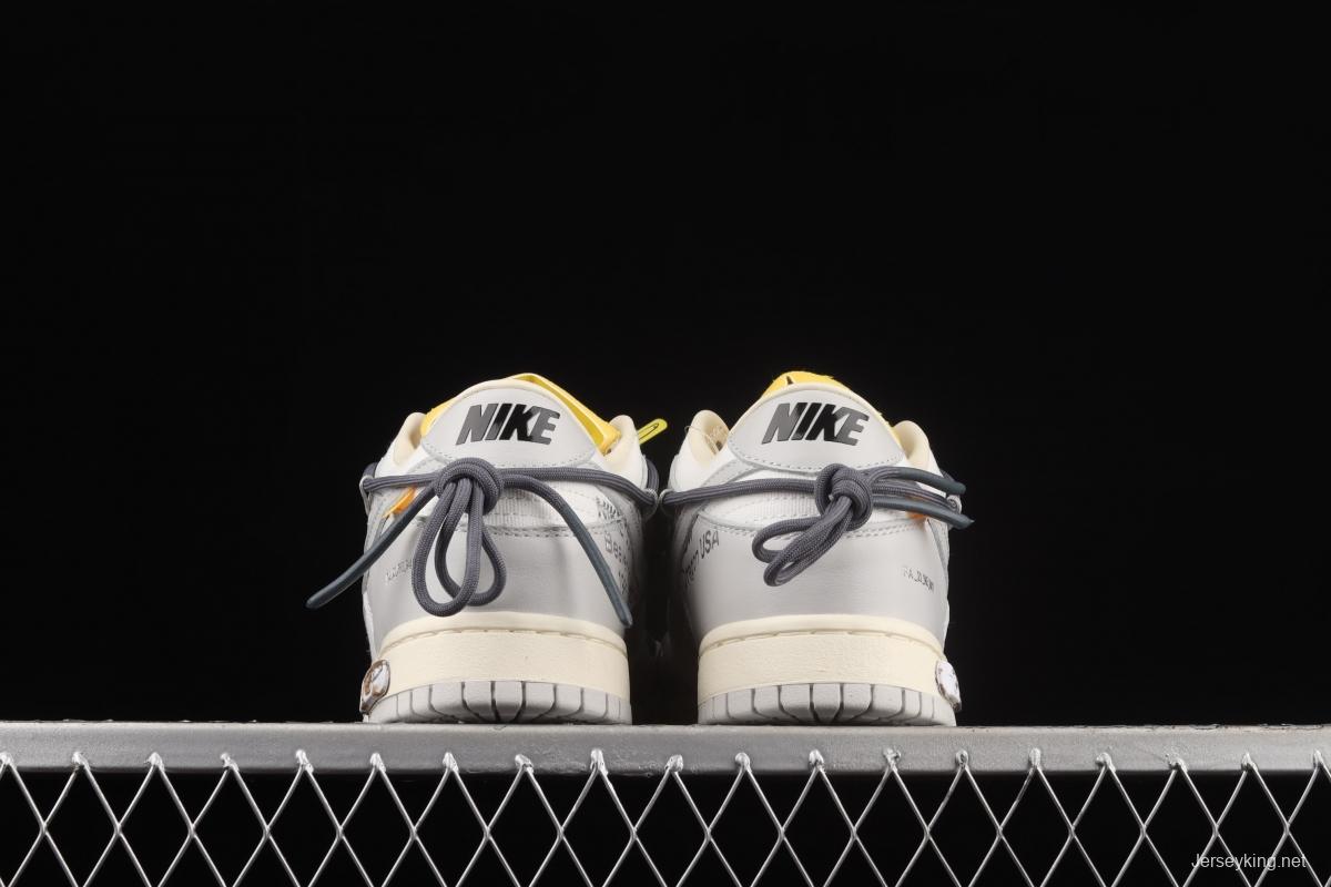 OFF-White x NIKE DUNK Low OW gray SB buckle rebound fashion casual board shoes DM1602-105