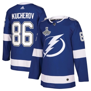 Men's Nikita Kucherov Blue 2020 Stanley Cup Champions Patch Team Jersey