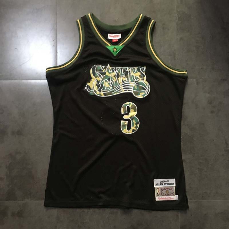 Men's Allen Iverson Black Retro Classic Team Jersey