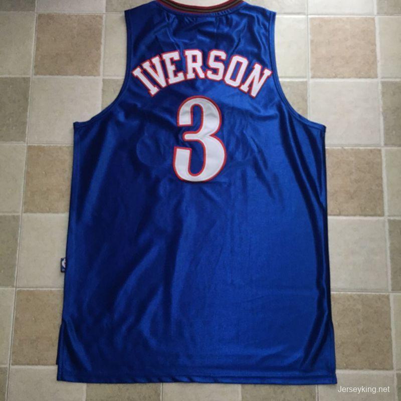 Men's Allen Iverson Blue Retro Classic Team Jersey