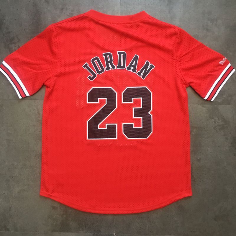 Men's Michael Jordan Red Retro Classic Team Short Sleeve Jersey