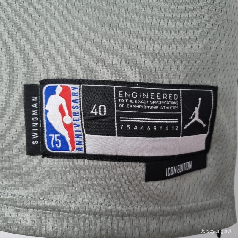 75th Anniversary Harden #13 Brooklyn Nets City Edition Gray NBA Jersey