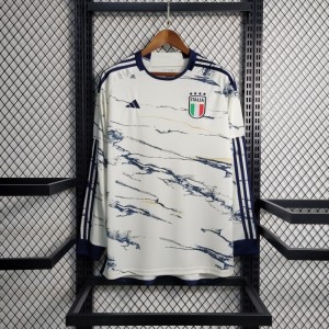 2023 Italy Long Sleeve Away White Jersey