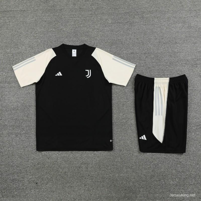 23 24 Juventus Black White Short Sleeve+Shorts