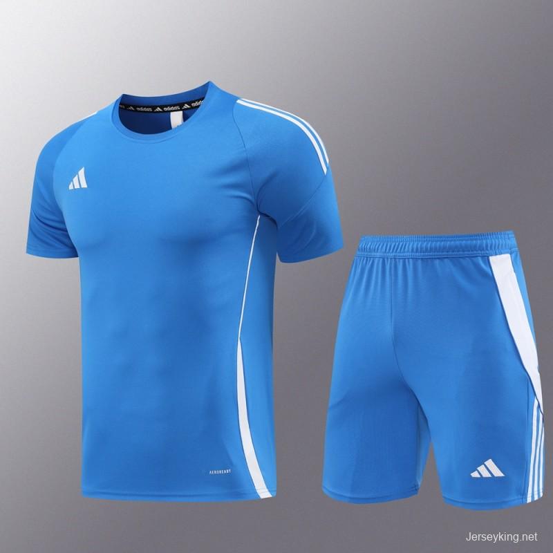 2024 Adidas Blue Short Sleeve Jersey+Shorts