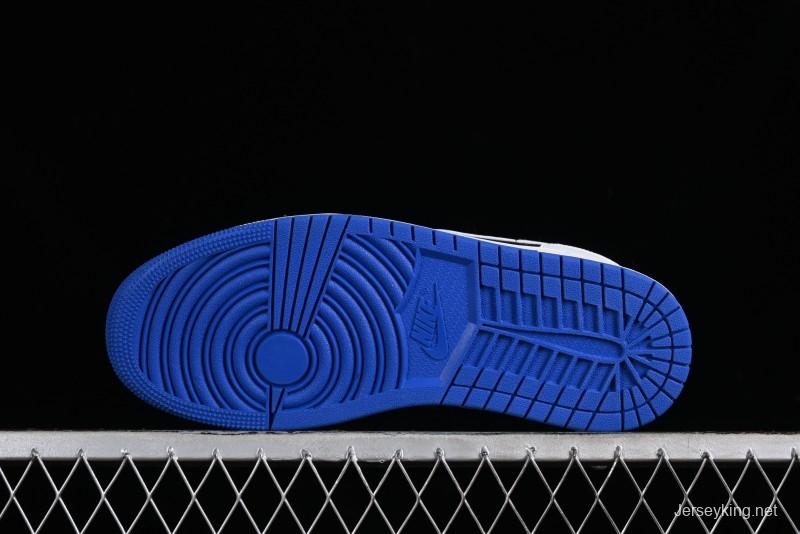 Nike Air Jordan 1 Low "Quai 54" Casual Sneakers in White Black Blue - HQ0764-001