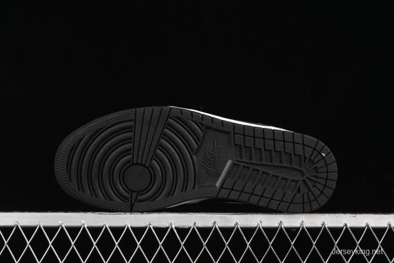 Nike Air Jordan 1 Low Retro Basketball Shoes - Black Velvet Pig Collaboration Custom Design - SJ9950-016