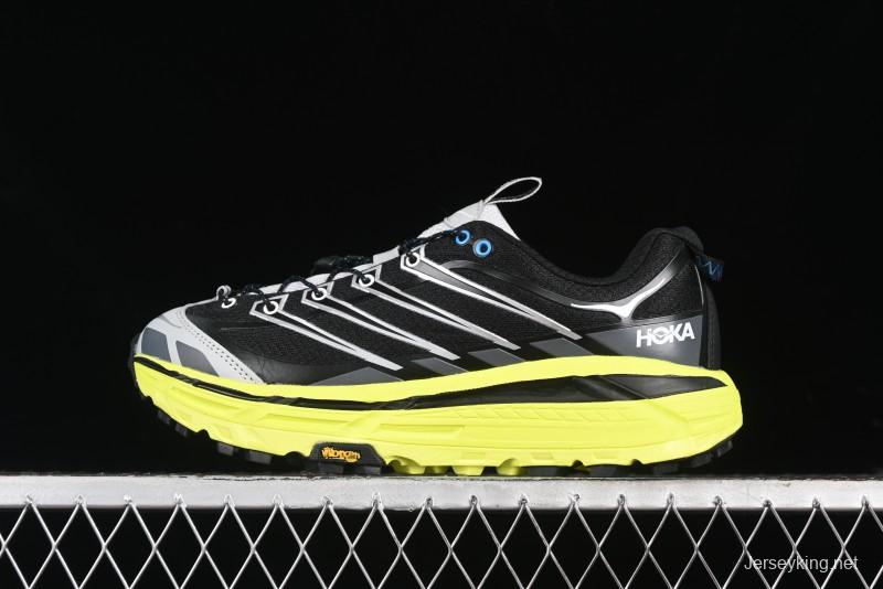 Hoka Mafate Three 2 Ultra-Lightweight Cushioned Trail Running Shoes with Vibram Outsole - 1141572 BHK