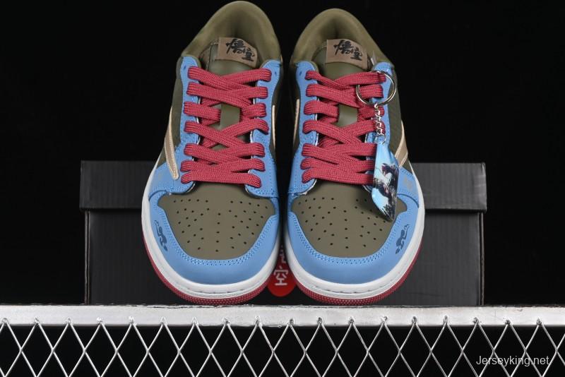 Nike Travis Scott x Fragment Design x Air Jordan 1 Low OG SP AJ1 Low Top Casual Sneakers - CH6336-015