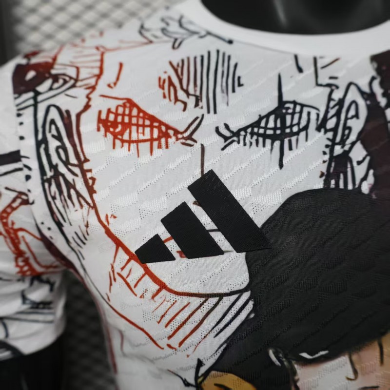 Player Version 2025 Japan White with One Piece Roronoa Zoro Character Jersey