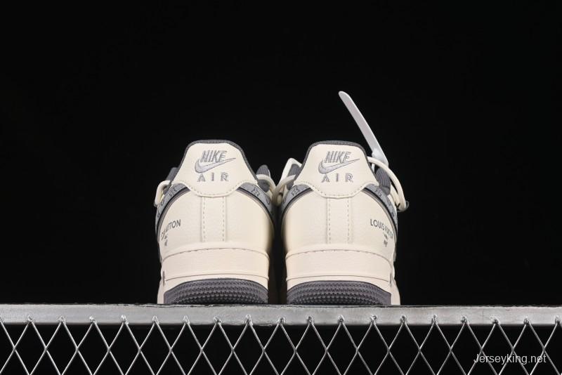 Nike Air Force 1 '07 Low LV Collaboration Grey Swoosh Drawstring Casual Sneakers - DM6868-067