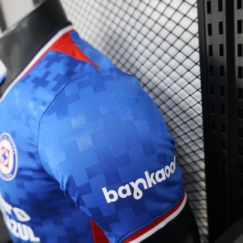 Player Version 25/26 Cruz Azul Home Blue with Digital Pixel Pattern Jersey