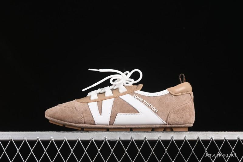 Louis Vuitton Sneakerina Round Toe Lace-Up Ballet Style Flat Training Shoes - N.F6