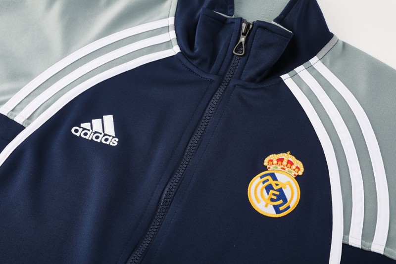 25/26 Real Madrid Navy/Grey Full Zipper Jacket +Long Pants