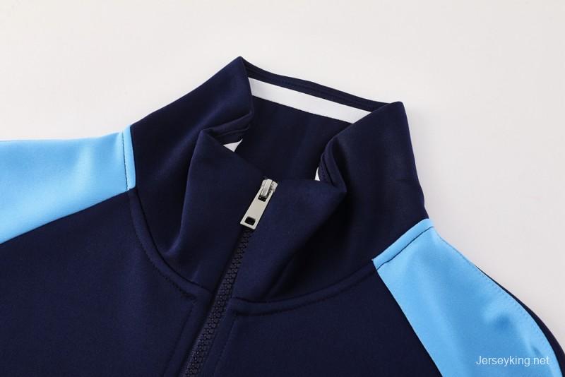 2025 NIKE Light Blue/Navy Full Zipper Jacket +Long Pants