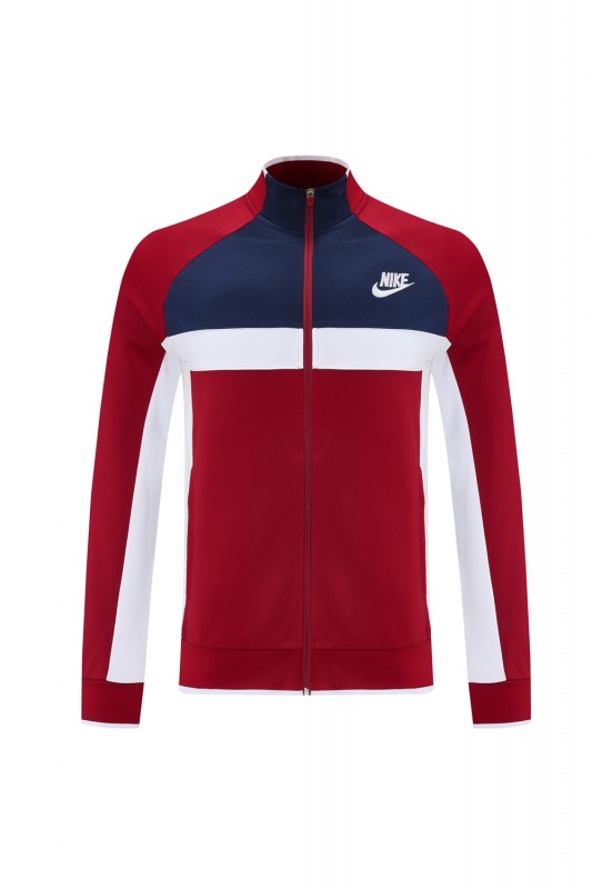 2025 Nike Navy/Red Full Hoodie Zipper Jacket +Long Pants