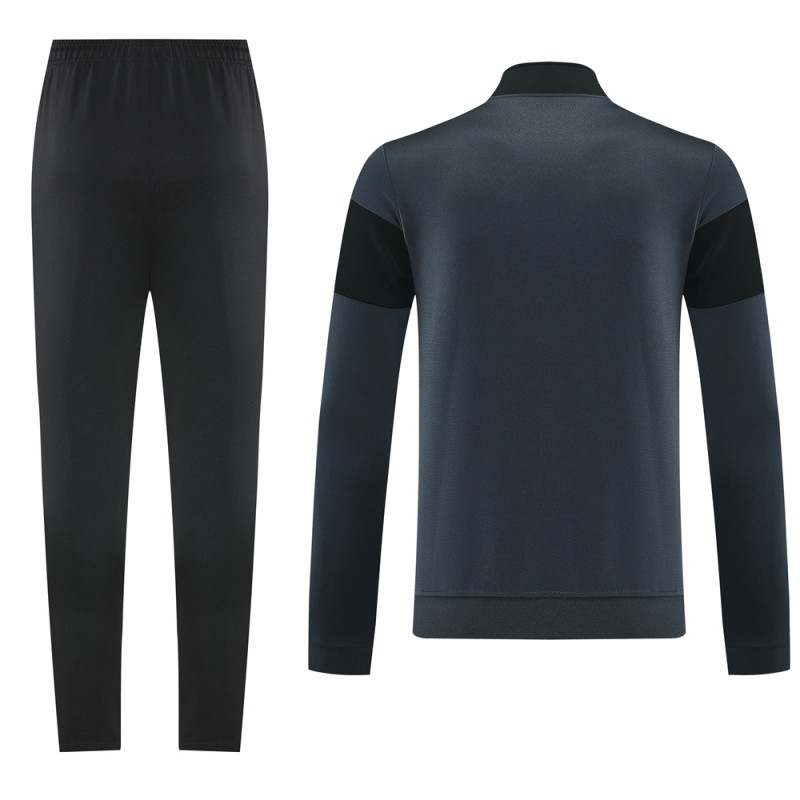 2025 Nike Black/Deep Grey Full Hoodie Zipper Jacket +Long Pants