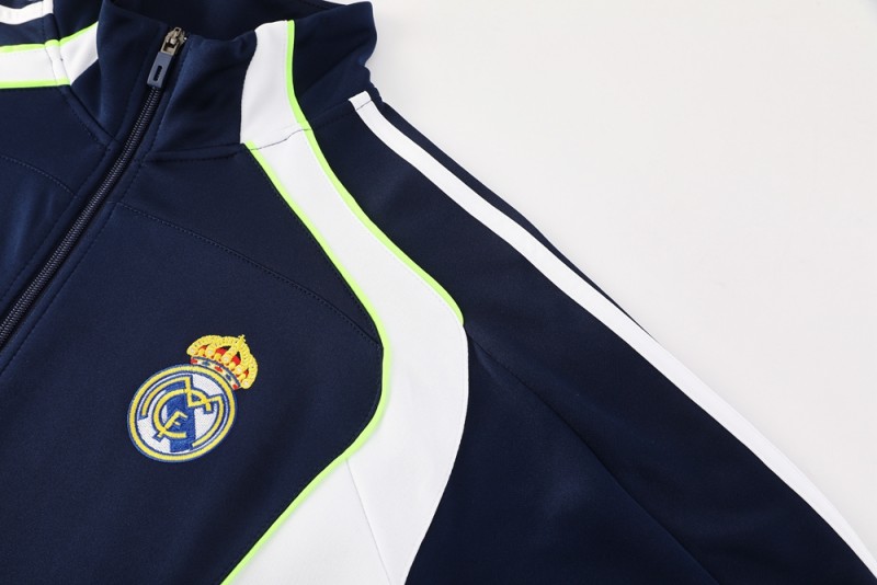 25/26 Real Madrid Navy/White Full Zipper Jacket +Long Pants