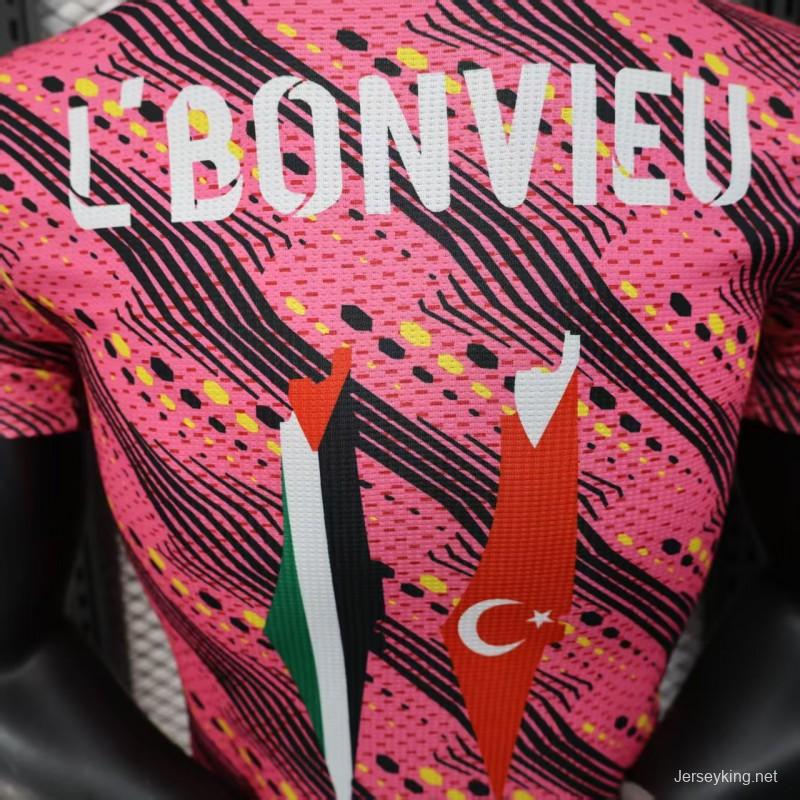 Player Version 25/26 CD Palestine Pink with Geometric Wave Pattern Jersey
