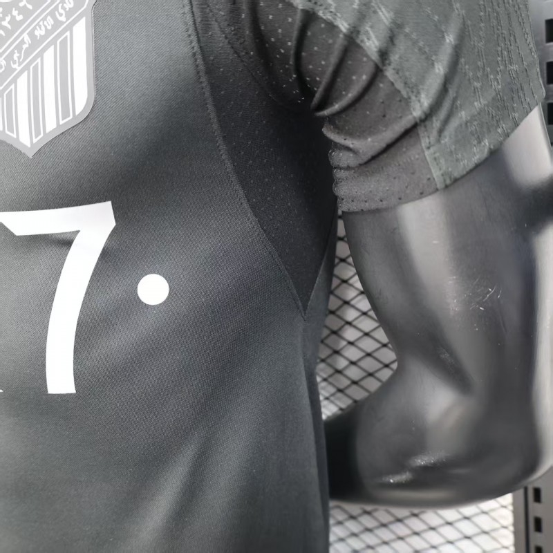 Player Version 25/26 Al-Ahli Black Champion Jersey With Silver Sponsor