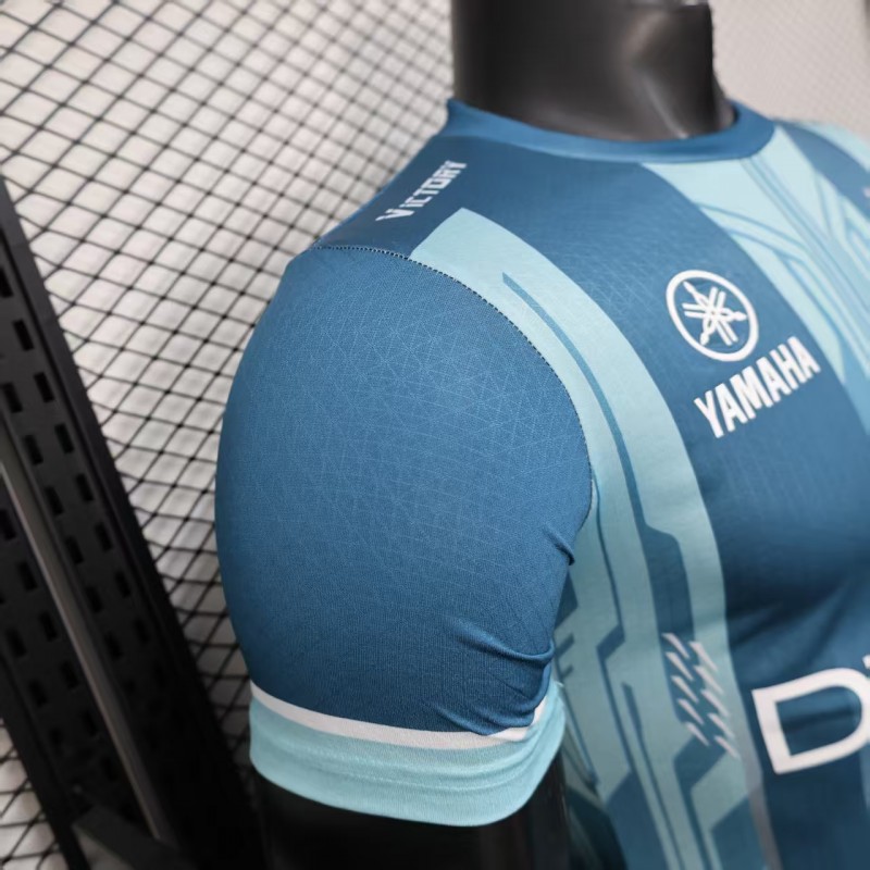 Player Version 25/26 Olympique de Marseille Blue with Geometric Stripes Jersey