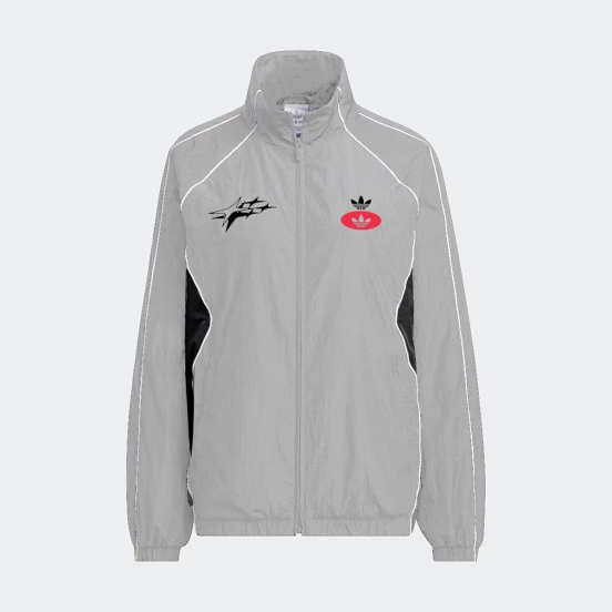 2025 Adidas originals Grey Full Zipper Windbreaker