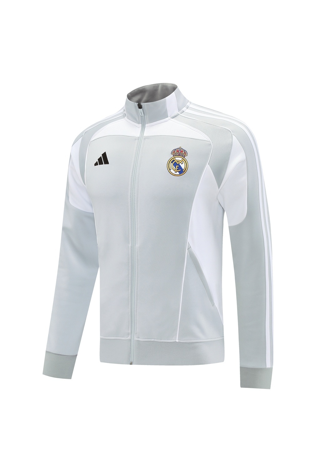 25/26 Real Madrid Grey Full Zipper Jacket + Long Pants