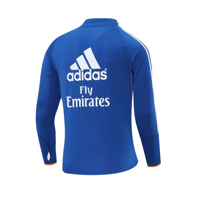 Retro 13/14 Real Madrid Color Blue Half Zipper Jacket