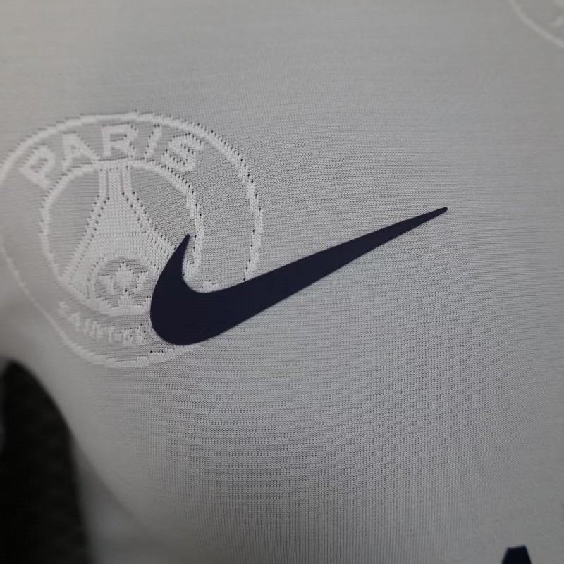 Player Version 25/26 PSG White with Embossed PSG Badge Pattern Jersey