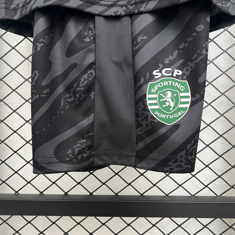 25/26 Kids Sporting Lisbon Goalkeeper Black Jersey