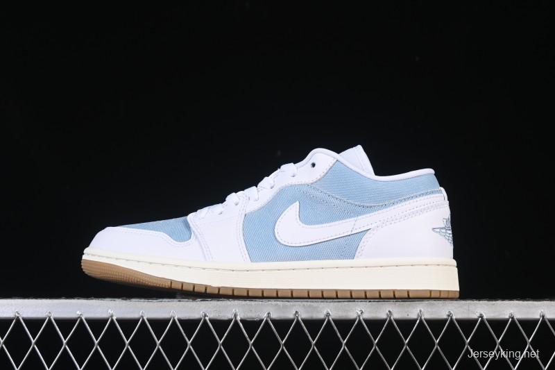 Nike Air Jordan 1 Low Denim Worn Blue Retro Basketball Shoes - HQ2004-400