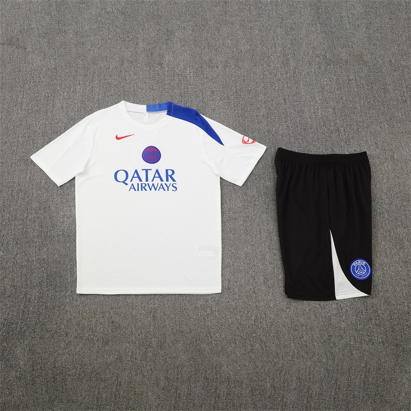 25/26 PSG White T90 with XS Short Sleeve+Soccer Shorts