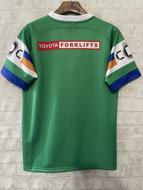 25/26 Canberra Raiders Green with White, Blue and Gold Stripes Jersey