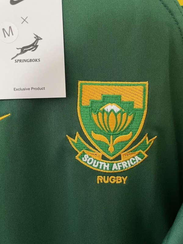 25/26 South Africa Springbok Sevens Green with Gold Chevron Sleeves Jersey