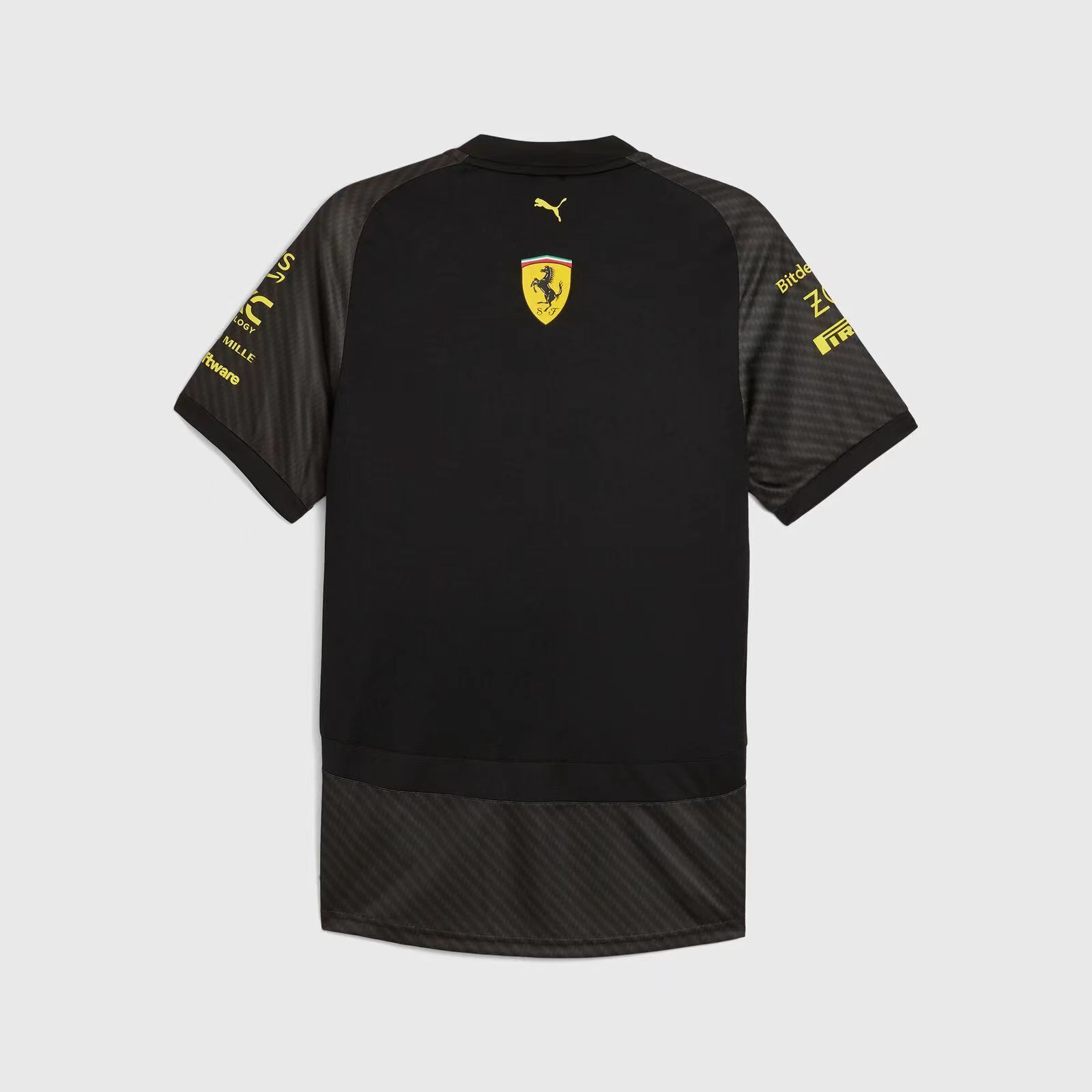 2024 F1 Scuderia Ferrari Black with Carbon Fiber Pattern Team Jersey