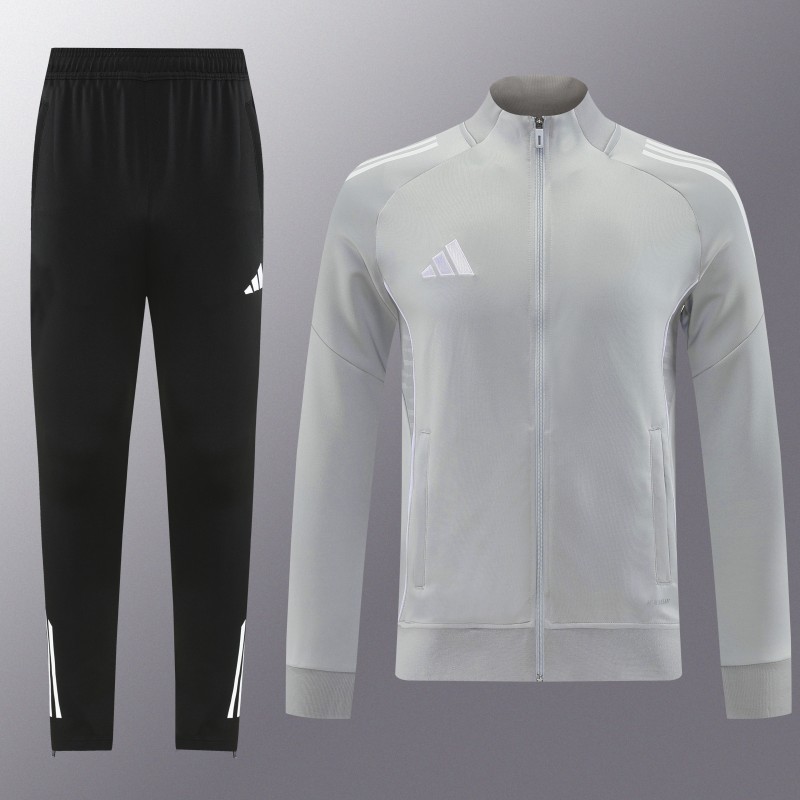 2025 Adidas Grey Full Zipper Jacket+Long Pants