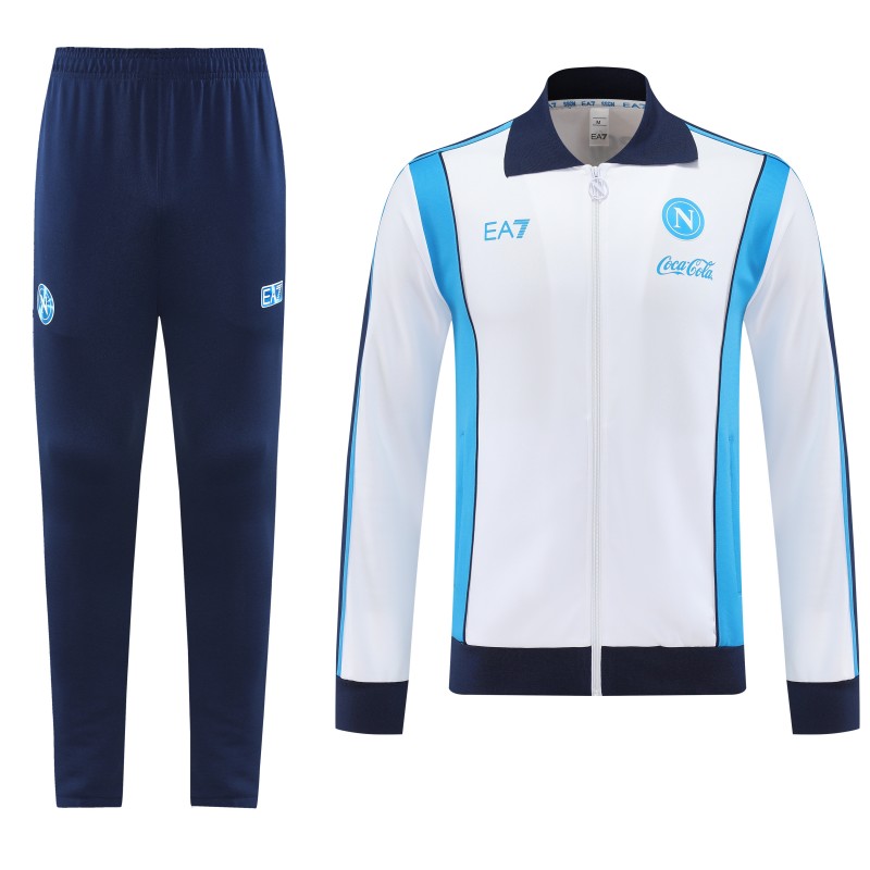 25/26 SSC Napoli White  Full zipper Jacket Tracksuit+ long pants