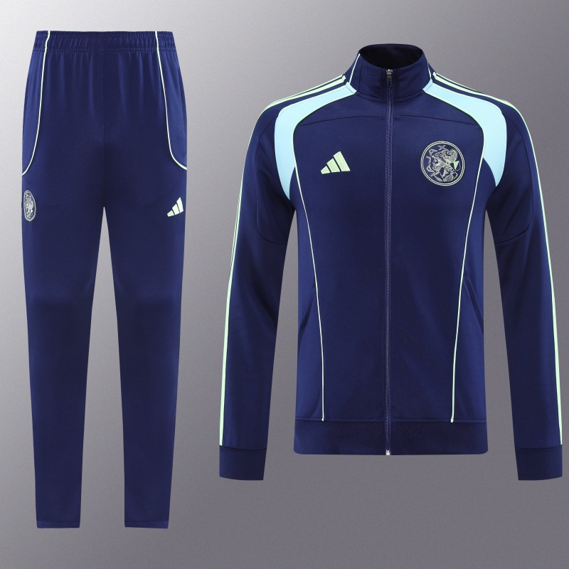 25/26 Ajax Amsterdam Navy Blue Full zipper Jacket Tracksuit+ long pants