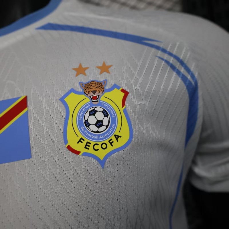 Player Version 2026 DR Congo Third White Blue Geometric Jersey