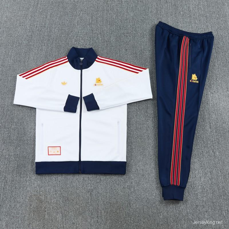 25/26 Roma White Full Zipper Jacket + Long Pants